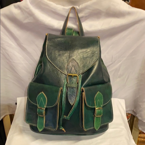 Moroccan Leather Journey Backpack - Picture 1 of 14